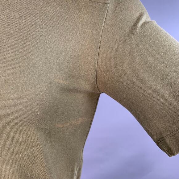 JOHN BARTLETT Size 38 Green Olive Cotton Crew Neck T-shirt - Picture 4 of 12